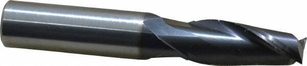 OSG - 27/64", 1" LOC, 7/16" Shank Diam, 2-3/4" OAL, 2 Flute, Solid Carbide Square End Mill - Single End, TiAlN Finish, Spiral Flute, 30° Helix, Centercutting, Right Hand Cut, Right Hand Flute, Series 402 - Benchmark Tooling