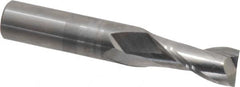 OSG - 15/32", 1" LOC, 1/2" Shank Diam, 3" OAL, 2 Flute, Solid Carbide Square End Mill - Single End, Uncoated, Spiral Flute, 30° Helix, Centercutting, Right Hand Cut, Right Hand Flute, Series 402 - Benchmark Tooling