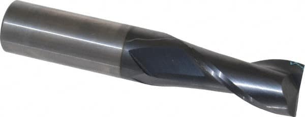 OSG - 5/8", 1-1/4" LOC, 5/8" Shank Diam, 3-1/2" OAL, 2 Flute, Solid Carbide Square End Mill - Single End, TiAlN Finish, Spiral Flute, 30° Helix, Centercutting, Right Hand Cut, Right Hand Flute, Series 402 - Benchmark Tooling