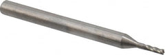 OSG - 3/64", 9/64" LOC, 1/8" Shank Diam, 1-1/2" OAL, 4 Flute, Solid Carbide Square End Mill - Single End, Uncoated, Spiral Flute, 30° Helix, Centercutting, Right Hand Cut, Right Hand Flute, Series 404 - Benchmark Tooling