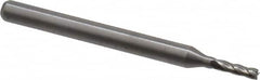 OSG - 1/16", 3/16" LOC, 1/8" Shank Diam, 1-1/2" OAL, 4 Flute, Solid Carbide Square End Mill - Single End, Uncoated, Spiral Flute, 30° Helix, Centercutting, Right Hand Cut, Right Hand Flute, Series 404 - Benchmark Tooling