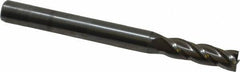 OSG - 11/64", 9/16" LOC, 3/16" Shank Diam, 2" OAL, 4 Flute, Solid Carbide Square End Mill - Single End, Uncoated, Spiral Flute, 30° Helix, Centercutting, Right Hand Cut, Right Hand Flute, Series 404 - Benchmark Tooling