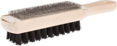 Lutz - 9-1/4" Long Abrasive File Card with Brush - Combination File Card & Brush, with Wood Handle - Benchmark Tooling
