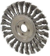 Value Collection - 6" OD, 7/8" Arbor Hole, Knotted Steel Wheel Brush - 1/2" Face Width, 1-1/2" Trim Length, 0.012" Filament Diam, 9,000 RPM - Benchmark Tooling