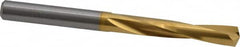 M.A. Ford - 3/16" 135° Spiral Flute Solid Carbide Screw Machine Drill Bit - TiN Finish, Right Hand Cut, 1-1/8" Flute Length, 2-3/16" OAL, Split Point, Straight Shank - Benchmark Tooling