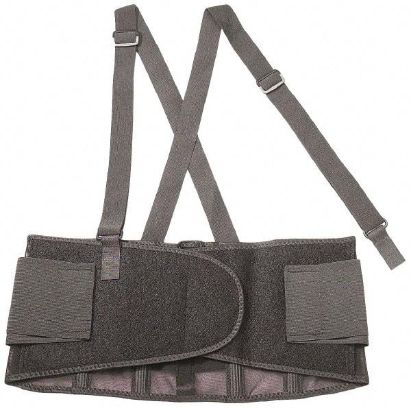 Ergodyne - Size L, Hook & Loop, Spandex Belt with Adjustable Shoulder Straps - 34 to 38" Waist, 7-1/2" Wide, Detachable Strap, Black - Benchmark Tooling