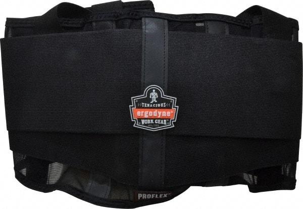 Ergodyne - Size S, Hook & Loop, Spandex Belt with Adjustable Shoulder Straps - 25 to 30" Waist, 7-1/2" Wide, Detachable Strap, Black - Benchmark Tooling