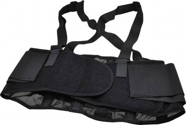 Ergodyne - Size M, Hook & Loop, Spandex Belt with Adjustable Shoulder Straps - 30 to 34" Waist, 7-1/2" Wide, Detachable Strap, Black - Benchmark Tooling