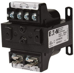 Eaton Cutler-Hammer - 1 Phase, 0.1 kVA, Control Transformer - 2 Input, 1 Output Winding, 50/60 Hz, 3-3/8 Inch Deep x 2-7/8 Inch High, 131°F Temp Rise - Benchmark Tooling