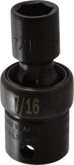 SK - 3/8" Drive 7/16" Standard Universal Impact Socket - 6 Points, 2-1/8" OAL - Benchmark Tooling