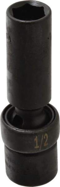 SK - 3/8" Drive 1/2" Deep Universal Impact Socket - 6 Points, 3-9/64" OAL - Benchmark Tooling