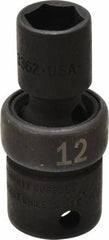 SK - 3/8" Drive 12mm Standard Universal Impact Socket - 6 Points, 2-1/8" OAL - Benchmark Tooling