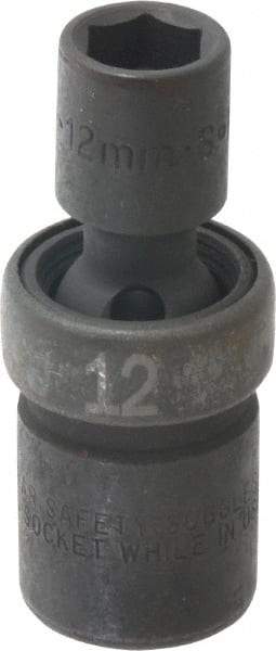 SK - 1/2" Drive 12mm Standard Universal Impact Socket - 6 Points, 2-3/4" OAL - Benchmark Tooling