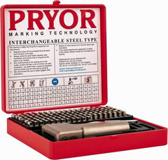 Pryor - 112 Piece, 1/8 Inch Character, Hardened Steel Type Set - 9 Character Capacity - Benchmark Tooling