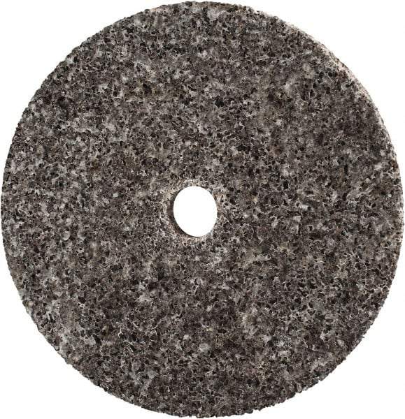 3M - 3" Diam, 1/4" Face Width, 3/8" Center Hole, Coarse Grade, Aluminum Oxide Deburring Wheel - Unitized, Hard Density 7 Grade, 18,100 RPM - Benchmark Tooling