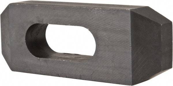 Value Collection - 5/8" Stud, Heat Treated Steel, Plain Strap Clamp - 1.772" Travel, 4" OAL x 1-1/2" Wide x 3/4" High, Black Oxide, Tapered Nose - Benchmark Tooling