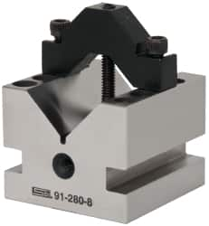 SPI - 1-3/8" Max Capacity, 90° Angle, Hardened Steel V-Block - 2-1/2" Long x 2-1/2" Wide x 2" High, Sold as Individual - Benchmark Tooling