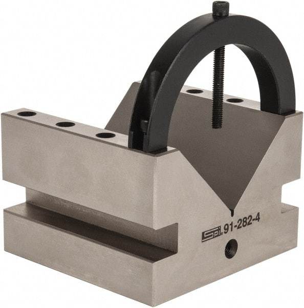 SPI - 4-3/8" Max Capacity, 90° Angle, Hardened Steel V-Block - 6" Long x 6" Wide x 4" High, Sold as Individual - Benchmark Tooling