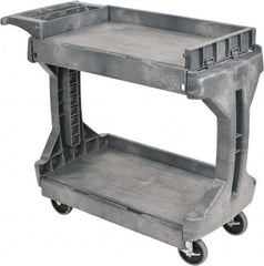 Akro-Mils - 400 Lb Capacity, 19" Wide x 41-1/2" Long x 34-3/4" High Standard Utility Cart - 2 Shelf, Plastic, 2 Rigid/2 Swivel Casters - Benchmark Tooling