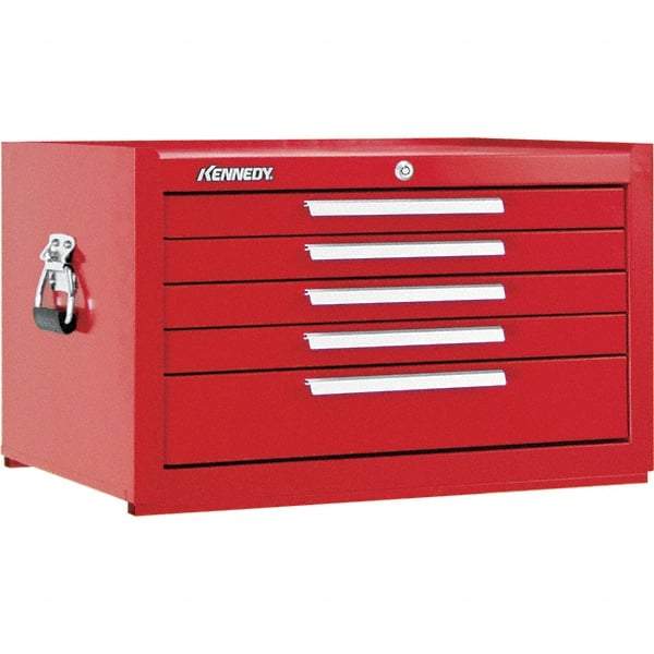 Kennedy - 5 Drawer Tool Chest - 27" Wide x 18" Deep x 16-5/8" High, Steel, Red - Benchmark Tooling