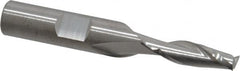 RobbJack - 1/4", 3/4" LOC, 3/8" Shank Diam, 2-1/2" OAL, 2 Flute, Solid Carbide Square End Mill - Single End, Uncoated, Spiral Flute, 30° Helix, Centercutting, Right Hand Cut, Right Hand Flute, Series T12-203 - Benchmark Tooling