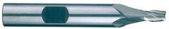 RobbJack - 7/32", 5/8" LOC, 3/8" Shank Diam, 2-1/2" OAL, 4 Flute, Solid Carbide Square End Mill - Single End, Uncoated, Spiral Flute, 30° Helix, Centercutting, Right Hand Cut, Right Hand Flute, Series T12-405 - Benchmark Tooling