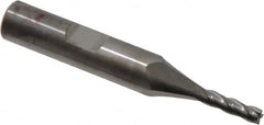 RobbJack - 9/64", 1/2" LOC, 3/8" Shank Diam, 2-1/2" OAL, 4 Flute, Solid Carbide Square End Mill - Single End, Uncoated, Spiral Flute, 30° Helix, Centercutting, Right Hand Cut, Right Hand Flute, Series T12-405 - Benchmark Tooling