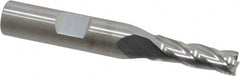 RobbJack - 1/4", 3/4" LOC, 3/8" Shank Diam, 2-1/2" OAL, 4 Flute, Solid Carbide Square End Mill - Single End, Uncoated, Spiral Flute, 30° Helix, Centercutting, Right Hand Cut, Right Hand Flute, Series T12-405 - Benchmark Tooling