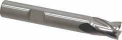 RobbJack - 3/8", 1/2" LOC, 3/8" Shank Diam, 2-1/2" OAL, 4 Flute, Solid Carbide Square End Mill - Single End, Uncoated, Spiral Flute, 30° Helix, Centercutting, Right Hand Cut, Right Hand Flute, Series T12-403 - Benchmark Tooling