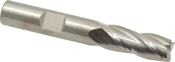 RobbJack - 3/8", 7/8" LOC, 3/8" Shank Diam, 2-1/2" OAL, 4 Flute, Solid Carbide Square End Mill - Single End, Uncoated, Spiral Flute, 30° Helix, Centercutting, Right Hand Cut, Right Hand Flute, Series TR-404 - Benchmark Tooling