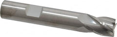 RobbJack - 1/2", 5/8" LOC, 1/2" Shank Diam, 3" OAL, 4 Flute, Solid Carbide Square End Mill - Single End, Uncoated, Spiral Flute, 30° Helix, Centercutting, Right Hand Cut, Right Hand Flute, Series T12-403 - Benchmark Tooling