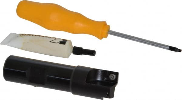 Kennametal - 7/8" Cut Diam, 7.11mm Max Depth of Cut, 3/4" Shank Diam, 3-1/4" OAL, Indexable Square Shoulder End Mill - SDEB 2615. Inserts, Cylindrical Shank, 0° Lead Angle - Benchmark Tooling