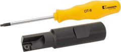 Kennametal - 5/8" Cut Diam, 7.11mm Max Depth of Cut, 3/4" Shank Diam, 3-1/4" OAL, Indexable Square Shoulder End Mill - SDEB 2615. Inserts, Cylindrical Shank, 0° Lead Angle - Benchmark Tooling