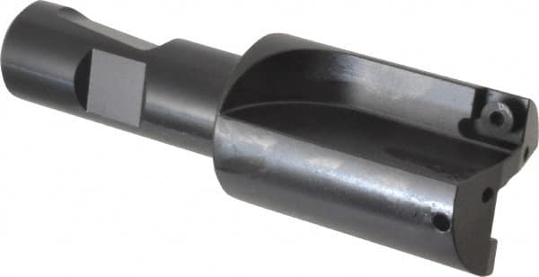 Kennametal - 1-1/4" Cut Diam, 8.64mm Max Depth of Cut, 3/4" Shank Diam, 4" OAL, Indexable Square Shoulder Centercutting End Mill - SPEB 322 Inserts, Weldon Shank, 0° Lead Angle, Through Coolant - Benchmark Tooling