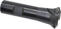 Kennametal - 60° Lead Angle, 1.271" Max Cut Diam, 3/4" Min Cut Diam, 3.45mm Max Depth of Cut, Indexable Chamfer and Angle End Mill - 2 Inserts, SDEB 26152 Insert Style, 3-1/4" Overall Length, Straight Shank - Benchmark Tooling