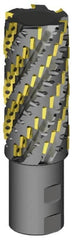 Kennametal - 2" Cut Diam, 6.12" Max Depth of Cut, 2" Shank Diam, 9.7" OAL, Indexable Square Shoulder Helical End Mill - ADKT 1545 Inserts, Weldon Shank - Benchmark Tooling