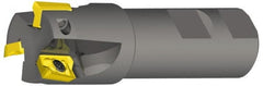 Kennametal - 1" Cut Diam, 12.7mm Max Depth of Cut, 1" Shank Diam, 3-1/2" OAL, Indexable Square Shoulder End Mill - ADKT 1545.. Inserts, Weldon Shank, 0° Lead Angle, Through Coolant - Benchmark Tooling
