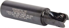 Kennametal - 5/8" Cut Diam, 0.357" Max Depth of Cut, 3/4" Shank Diam, 82.55mm OAL, Indexable Square Shoulder End Mill - AD.T 1035 Inserts, Weldon Shank, 0° Lead Angle, Through Coolant - Benchmark Tooling