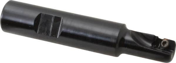 Kennametal - 1/2" Cut Diam, 9.12mm Max Depth of Cut, 5/8" Shank Diam, 82.55mm OAL, Indexable Square Shoulder End Mill - AD.T 1035 Inserts, Weldon Shank, 0° Lead Angle - Benchmark Tooling