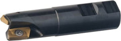 Kennametal - 1" Cut Diam, 0.64" Max Depth of Cut, 1" Shank Diam, 3.968" OAL, Indexable Square Shoulder End Mill - EC18.., EP18.. Inserts, Weldon Shank, 0° Lead Angle, Through Coolant - Benchmark Tooling