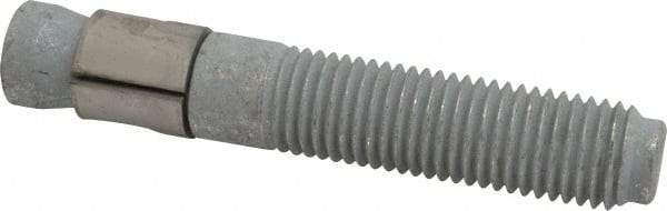 Made in USA - 1" Diam, 1" Drill, 6" OAL, 1-1/8" Min Embedment Wedge Expansion Concrete Anchor - Grade 5 Steel, Galvanized Finish, Hex Nut Head, Hex Drive, 3-1/8" Thread Length - Benchmark Tooling