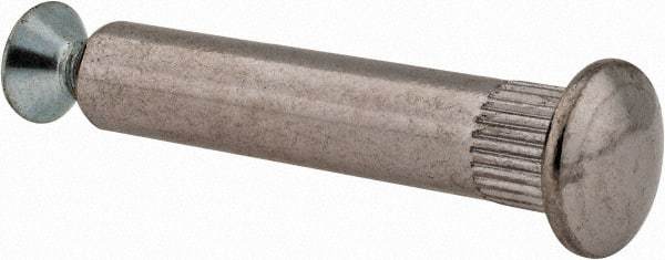 Made in USA - #10-32 Thread Screw & Barrel, Flat Head, Phillips Drive, Brass Sex Bolt & Binding Post - Chrome-Plated Finish, 1" OAL, 1-9/16" Long Barrel - Benchmark Tooling