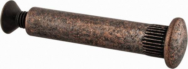 Made in USA - #10-32 Thread Screw & Barrel, Flat Head, Phillips Drive, Brass Sex Bolt & Binding Post - Bronze-Plated Finish, 1" OAL, 1-9/16" Long Barrel - Benchmark Tooling