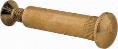 Made in USA - 1/4-20 Thread Screw & Barrel, Flat Head, Phillips Drive, Brass Sex Bolt & Binding Post - Brass-Plated Finish, 1-1/2" OAL, 1-9/16" Long Barrel - Benchmark Tooling