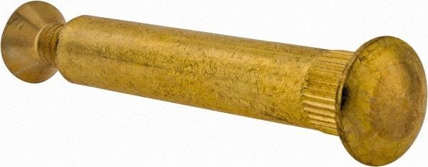 Made in USA - 1/4-20 Thread Screw & Barrel, Flat Head, Phillips Drive, Brass Sex Bolt & Binding Post - Brass-Plated Finish, 1-1/2" OAL, 2-1/16" Long Barrel - Benchmark Tooling