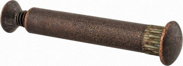 Made in USA - 1/4-20 Thread Screw & Barrel, Flat Head, Phillips Drive, Brass Sex Bolt & Binding Post - Bronze-Plated Finish, 1-1/2" OAL, 2-1/16" Long Barrel - Benchmark Tooling