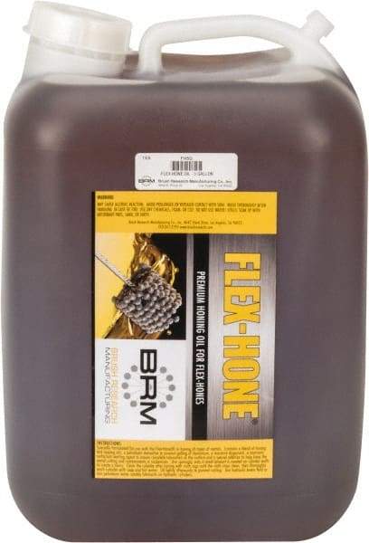 Brush Research Mfg. - Flex-Hone, 5 Gal Bottle Honing Fluid - Straight Oil, For Cutting - Benchmark Tooling