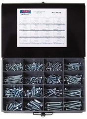 Value Collection - 384 Piece Steel Carriage Bolt - 1/4-20 to 1/2-13 Thread, Zinc Plated - Benchmark Tooling