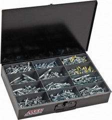 Value Collection - 684 Piece, 1/8 to 1/4" Screw, Steel Anchor Assortment - Zinc Plated - Benchmark Tooling