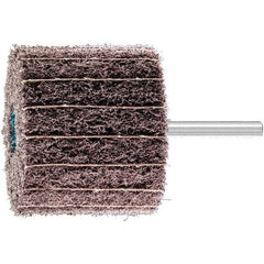PFERD - 2-3/8" Diam x 2" Face Width, Aluminum Oxide Nonwoven Mounted Flap Wheel - 1/4" Shank Mount, 100 Grit, 10,000 Max RPM - Benchmark Tooling